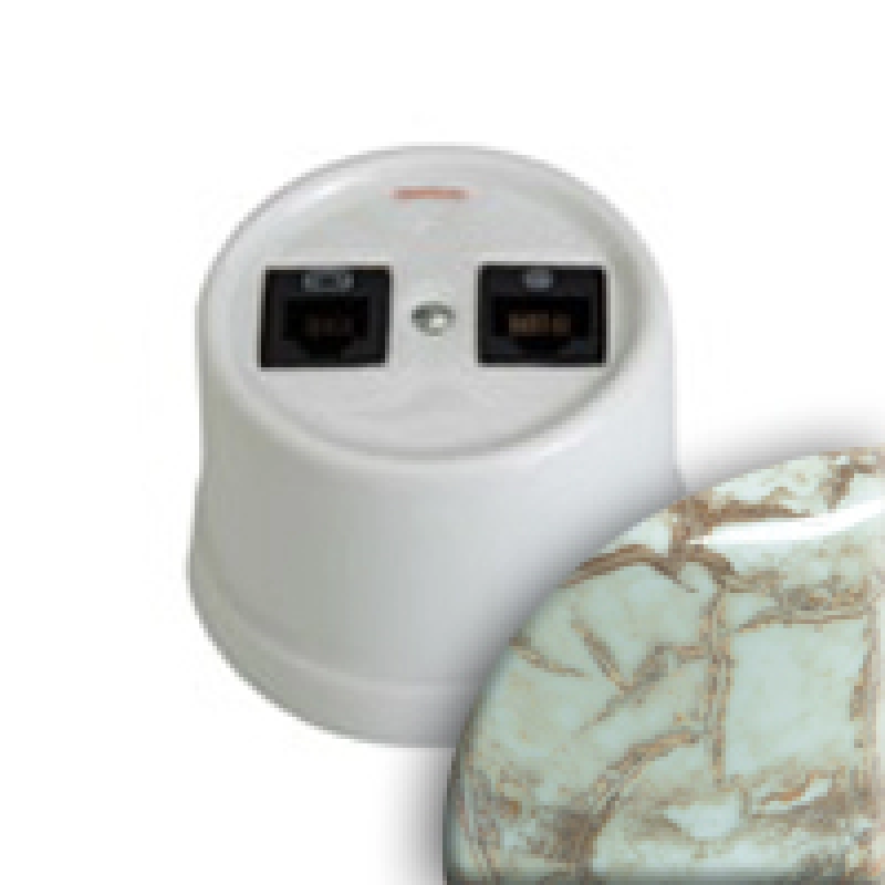 Двухместная розетка RJ45 + телефон Fontini (античная бронза) Двухместная розетка RJ45 + телефон Fontini (античная бронза)