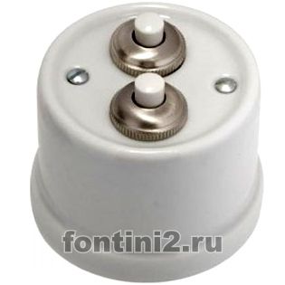 Двойная нажимная кнопка Fontini (белая керамика) Двойная нажимная кнопка Fontini (белая керамика)