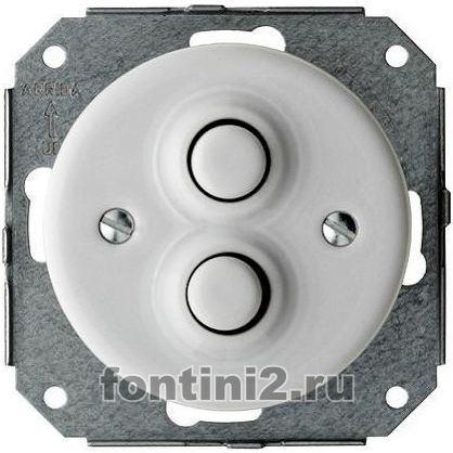 Двойная нажимная кнопка 10A 250V (белая керамика) Двойная нажимная кнопка 10A 250V (белая керамика)