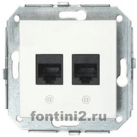Розетка F-37 двухместная RJ45 + телефон (металлик) Розетка F-37 двухместная RJ45 + телефон (металлик)