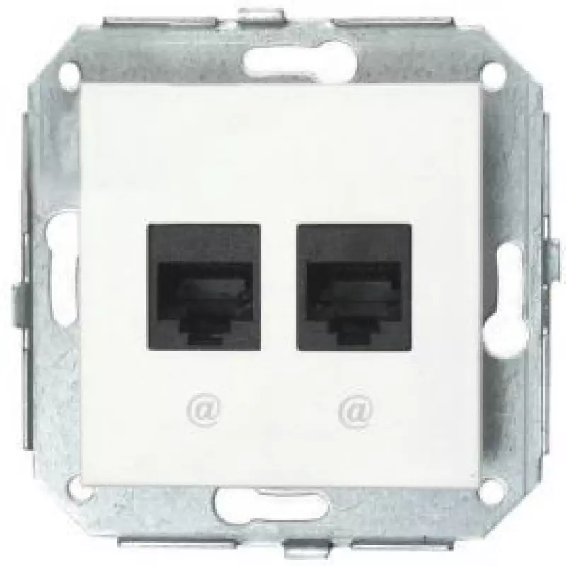 Розетка F-37 двухместная RJ45 + телефон (коричневый) Розетка F-37 двухместная RJ45 + телефон (коричневый)