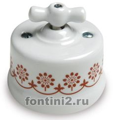Выключатели Fontini проходные (коричневый декоративный рисунок) Выключатели Fontini проходные (коричневый декоративный рисунок)